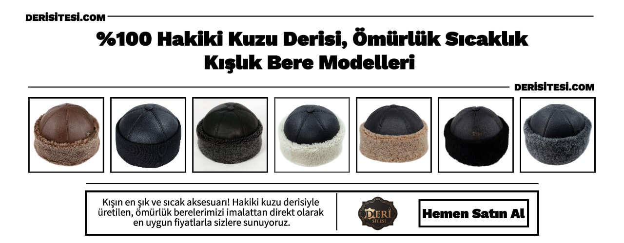 Kışlık Deri Bere Modelleri