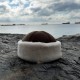 Winter Greetings: Brown Leather Hat with White Fur